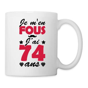 j ai 74 ans / cadeau humour anniversaire 74 ans - Mug blanc - blanc - Droite