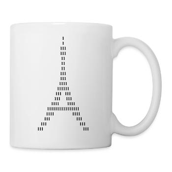 Silhouette des Eiffelturms aus Einsen - Tasse - Weiß - Rechts