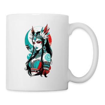 Indische Prinzessin - Aztek - Tasse - Weiß - Rechts