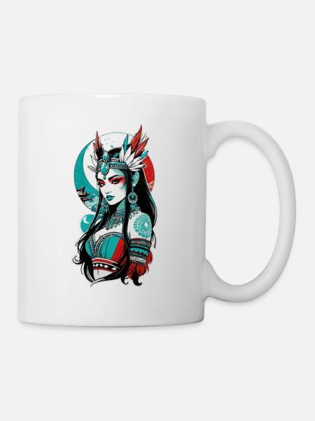 Indische Prinzessin - Aztek - Tasse - Weiß