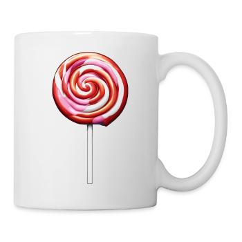 Lutscher / Lolli Pop / Süßigkeit / schlecken / süß - Tasse - Weiß - Rechts