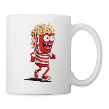 Popcorn Monster Halloween Filmabend Spaß - Tasse - Weiß - Rechts