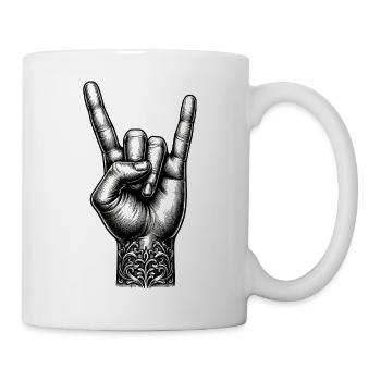 Rock on Hand mit Devils Horns - Tasse - Weiß - Rechts
