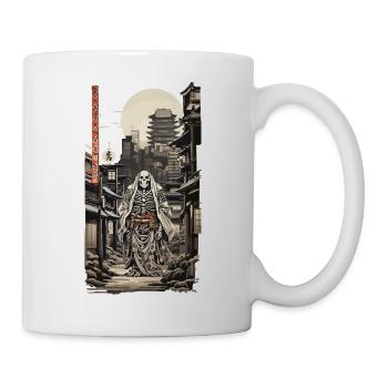 Edo Ukiyo-E Skeleton Yokai Vintage Streetwear - Mug - white - Right