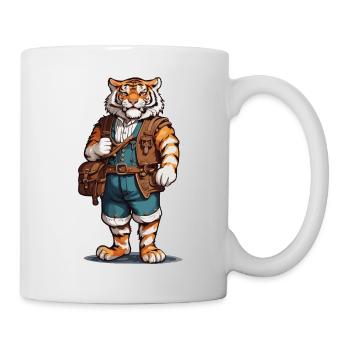 Lederhosen / Animal / Traditional costume / Tradition / Tiger - Mug - white - Right