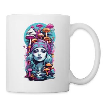 Psychédélique Goa champignon fille Trance Festival Design - Mug blanc - blanc - Droite
