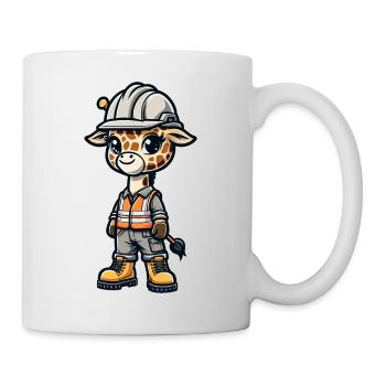 Mignon girafe ouvrier de la construction - Mug blanc - blanc - Droite