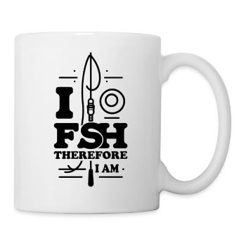 « Je pêche donc je suis » - Design de pêche élégant - Mug blanc - blanc - Droite