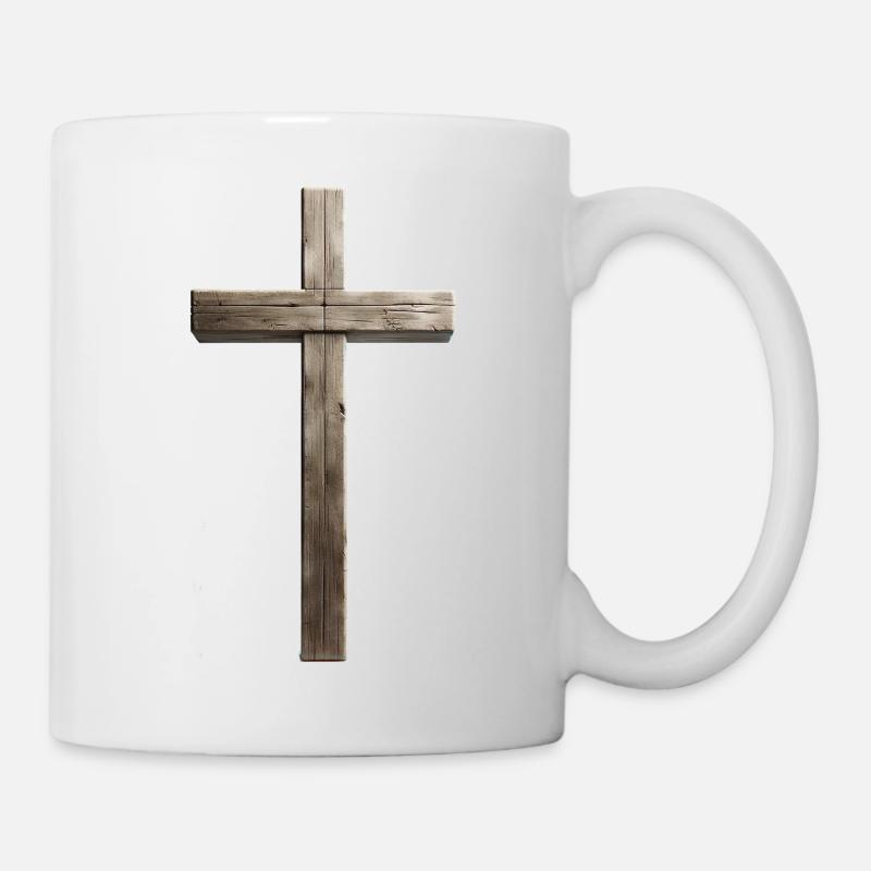 Wooden cross - Mug - white