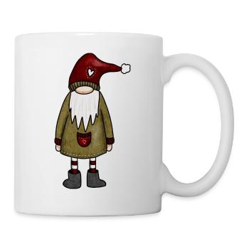Wichtel, Weihnachtswichtel, Knom - Tasse - Weiß - Rechts