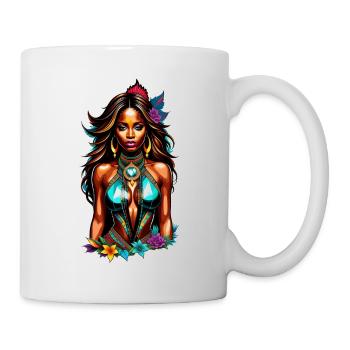Afro Frau - Schönheit - Tasse - Weiß - Rechts