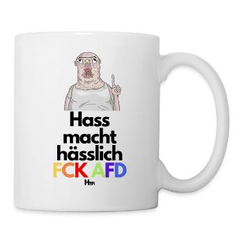 HASS macht HÄSSLICH - Tasse - Weiß - Rechts