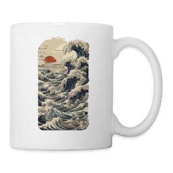 Ukiyo-E Wave Vintage Japon Streetwear - Mug blanc - blanc - Droite