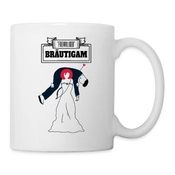 Bräutigam Junggeselle Polterer Junggesellen Herren - Tasse - Weiß - Rechts