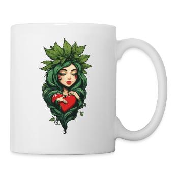 Pflanzenblätter Girl Herz Tattoo Streetwear - Tasse - Weiß - Rechts