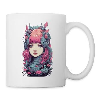 Esthétique Anime Synthwave e-Girl Streetwear - Mug blanc - blanc - Droite