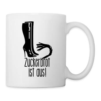 Zuckerbrot ist aus - für Erziehungsberechtigte - Tasse - Weiß - Rechts