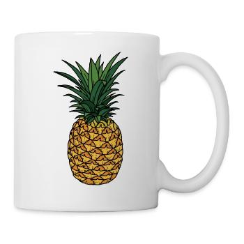 Ananas - Tasse - Weiß - Rechts
