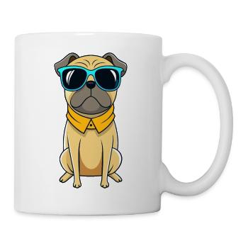 Cooler Mops mit Sonnenbrille - Tasse - Weiß - Rechts