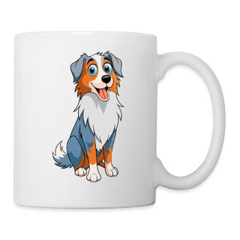 Australian Shepherd Funny - Art Drawing - Mug - white - Right
