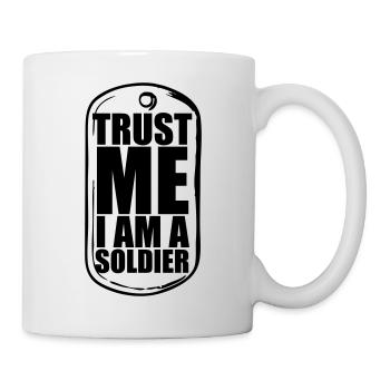 Croyez-moi, je suis un soldat Dog Tag collier combattant - Mug blanc - blanc - Droite