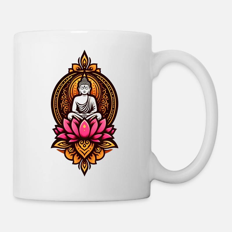Bouddha assis - Mug blanc - blanc