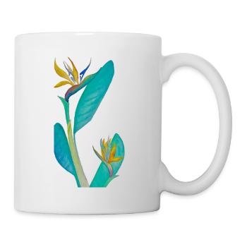 Plante oiseau du paradis - Mug blanc - blanc - Droite