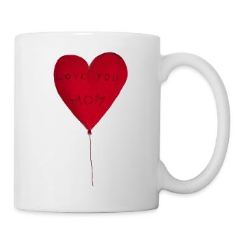 Ballon en cœur love you mom - Mug blanc - blanc - Droite