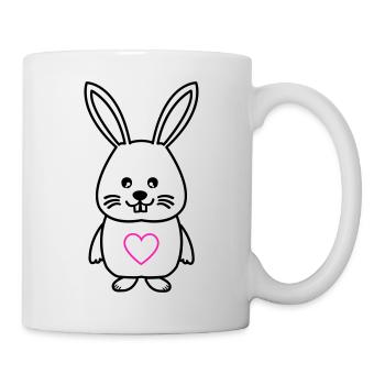 Lapin Comic Amour - Mug blanc - blanc - Droite