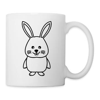 Bande dessinée de lapin - Mug blanc - blanc - Droite