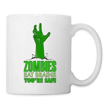 Zombies eat brains You are safe Gree Version - Mug - white - Right