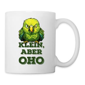 klein, aber oho - böser Wellensittich - Tasse - Weiß - Rechts