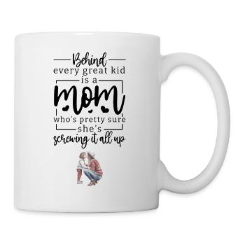 Maman à peu près sûre : derrière chaque grand cadeau pour enfant - Mug blanc - blanc - Droite