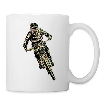 MTB-Abfahrt - Tasse - Weiß - Rechts