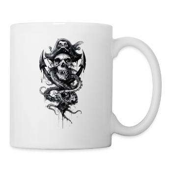Pirate Anchor with Skull Pirate and Hat - Mug - white - Right