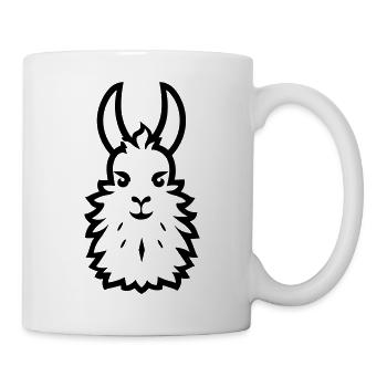 Alpaka-Lama - Tasse - Weiß - Rechts