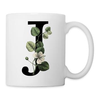 Buchstabe J Grüne Botanik - Tasse - Weiß - Rechts