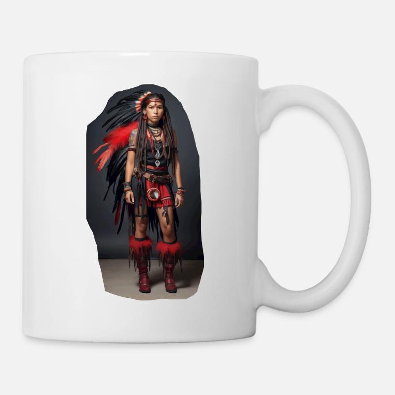 Indianer Mädchen - Tasse - Weiß