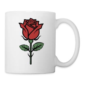 Rose - Tasse - Weiß - Rechts