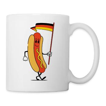 Hot-dog avec drapeau - Mug blanc - blanc - Droite