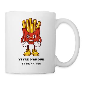 Leben von Liebe und Pommes frites - Tasse - Weiß - Rechts