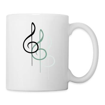 Musik Notenschlüssel Note Melodie Musiknote Sound - Tasse - Weiß - Rechts