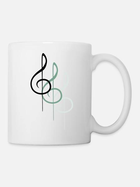 Musik Notenschlüssel Note Melodie Musiknote Sound - Tasse - Weiß