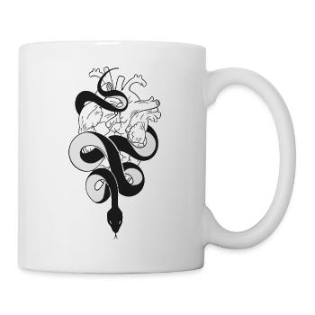 Serpent sur coeur - Mug blanc - blanc - Droite