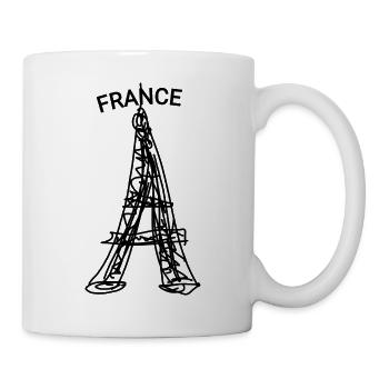Paris - Eiffelturm - Frankreich - Tasse - Weiß - Rechts