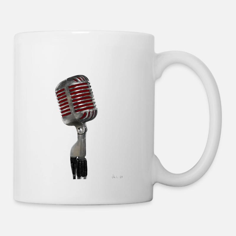Vintage-Mikrofon - Tasse - Weiß