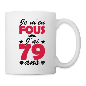 j'ai 79 ans / t-shirt 79 ans / anniversaire 79 ans - Mug blanc - blanc - Droite