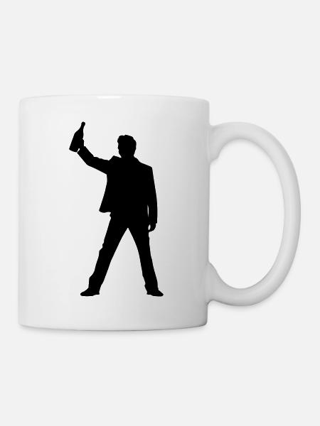 Betrunken Silhouette - Tasse - Weiß