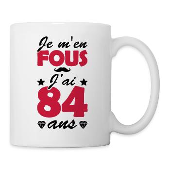 je m en fous j ai 84 ans / t-shirt 84 ans - Mug blanc - blanc - Droite