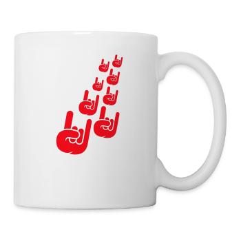 Heavy Metal Hard Rock Graffiti Horns Hand Gesture - Mug - white - Right